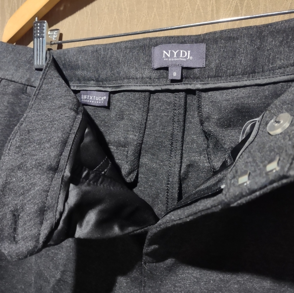 NYDJ Women's Slim Trouser Pants in Charcoal Heathered - Picture 5 of 8